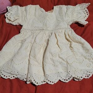 Sweet Magnolia Cream Eyelet Lace Dress for Girls